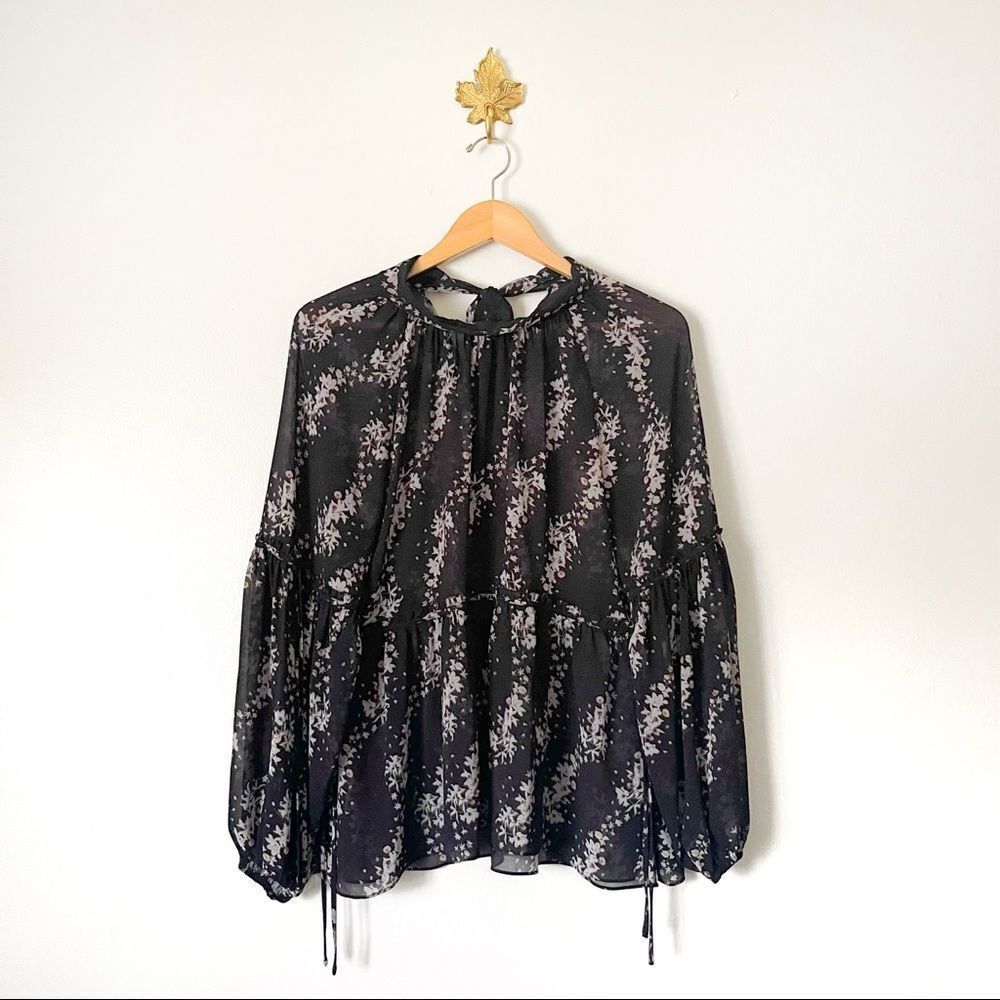 All Saints Eimear Cultivar Mini Dress Sheer print Size 8 preowned